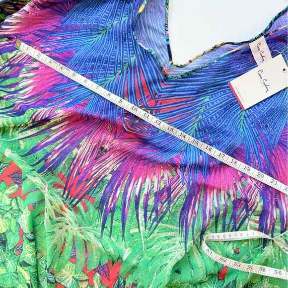 NWT Pierre Cardin Tropical Print Tunic Pareo Swim Cover Up Dress Size S - Picture 15 of 16